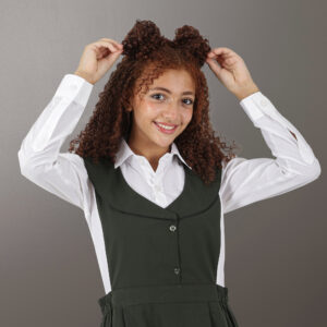 زي مدرسي زيتي بتصميم شيال حديث