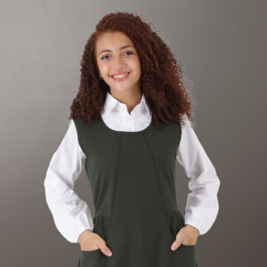 زي مدرسي زيتي بقصة دائرية